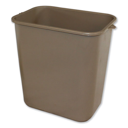 Picture of Soft-Sided Wastebasket, 28 qt, Polyethylene, Beige