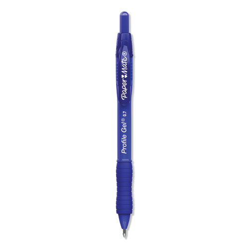 Picture of Profile Gel Pen, Retractable, Medium 0.7 mm, Blue Ink, Translucent Blue Barrel, Dozen