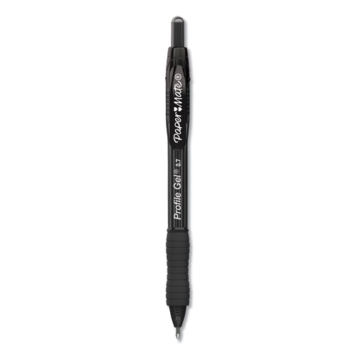 Profile+Gel+Pen%2C+Retractable%2C+Medium+0.7+Mm%2C+Black+Ink%2C+Translucent+Black+Barrel%2C+Dozen