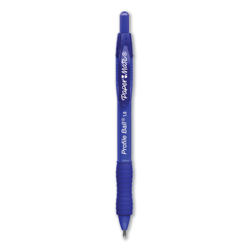 Picture of Profile Ballpoint Pen, Retractable, Medium 1 mm, Blue Ink, Translucent Blue Barrel, 4/Pack