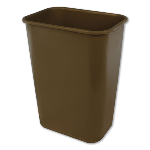 Picture of Soft-Sided Wastebasket, 41 qt, Polyethylene, Beige