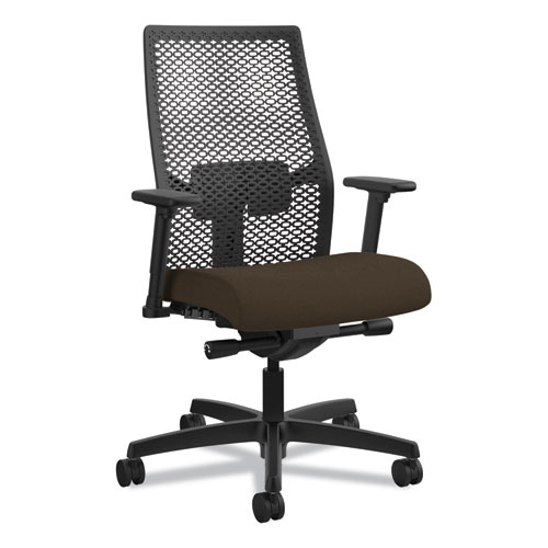Ignition+2.0+Reactiv+Mid-Back+Task+Chair%2C+17%26quot%3B+to+22%26quot%3B+Seat+Height%2C+Espresso+Fabric+Seat%2C+Black+Back%2C+Black+Base