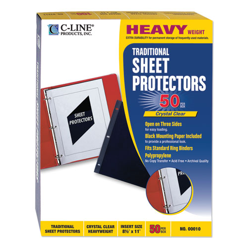 Picture of Traditional Polypropylene Sheet Protectors, Heavyweight, 11 x 8.5, 50/Box