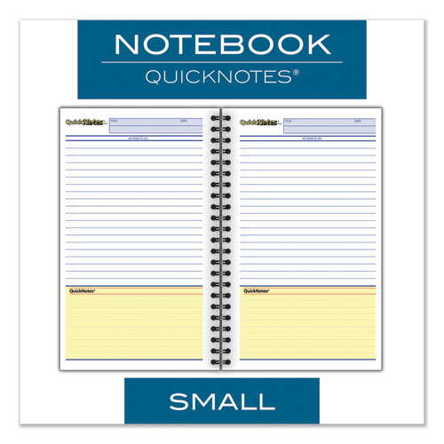 Picture of Wirebound Guided QuickNotes Notebook, 1-Subject, List-Management Format, Dark Gray Cover, (80) 8 x 5 Sheets