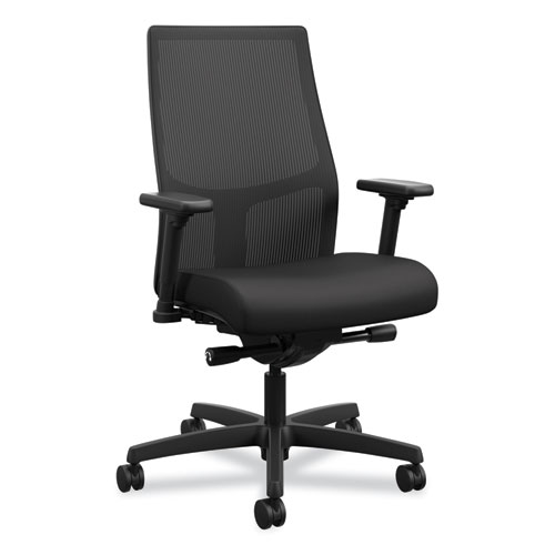 Picture of Ignition 2.0 4-Way Stretch Mid-Back Mesh Task Chair, Supports 300 lb, 17" to 21" Seat Height, Black Seat/Back, Black Base