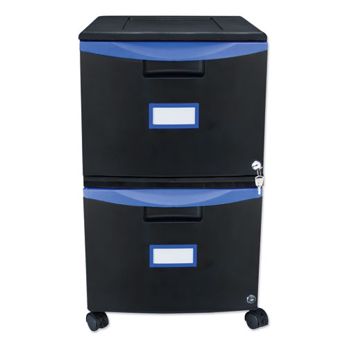 Two-Drawer+Mobile+Filing+Cabinet%2C+2+Legal%2Fletter-Size+File+Drawers%2C+Black%2Fblue%2C+14.75%26quot%3B+X+18.25%26quot%3B+X+26%26quot%3B