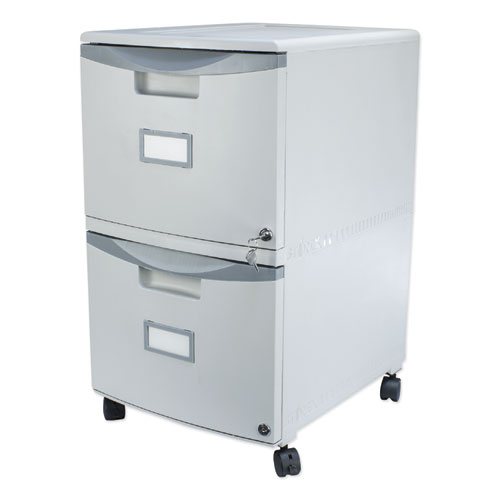 Picture of Two-Drawer Mobile Filing Cabinet, 2 Legal/Letter-Size File Drawers, Gray, 14.75" x 18.25" x 26"