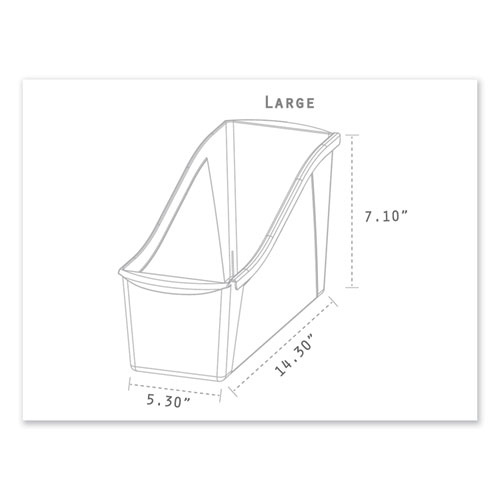 Picture of Interlocking Book Bins with Clear Label Pouches, 4.75" x 12.63" x 7", Assorted Colors, 5/Pack