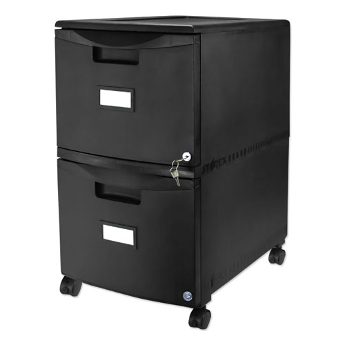 Picture of Two-Drawer Mobile Filing Cabinet, 2 Legal/Letter-Size File Drawers, Black, 14.75" x 18.25" x 26"