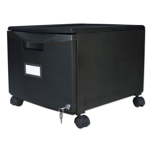 Picture of Single-Drawer Mobile Filing Cabinet, 1 Legal/Letter-Size File Drawer, Black, 14.75" x 18.25" x 12.75"