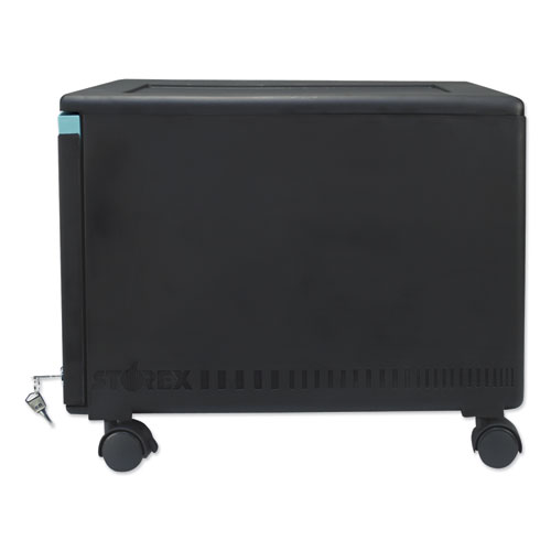 Picture of Single-Drawer Mobile Filing Cabinet, 1 Legal/Letter-Size File Drawer, Black/Teal, 14.75" x 18.25" x 12.75"