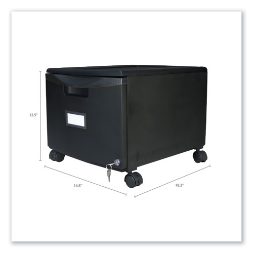 Picture of Single-Drawer Mobile Filing Cabinet, 1 Legal/Letter-Size File Drawer, Black, 14.75" x 18.25" x 12.75"