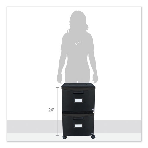 Picture of Two-Drawer Mobile Filing Cabinet, 2 Legal/Letter-Size File Drawers, Black, 14.75" x 18.25" x 26"