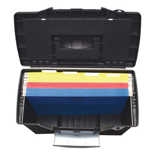 Picture of Portable Letter/Legal Filebox with Organizer Lid, Letter/Legal Files, 14.5" x 10.5" x 12", Black