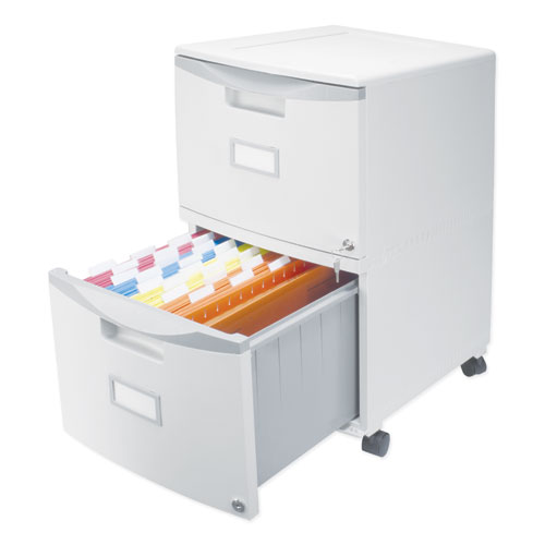 Picture of Two-Drawer Mobile Filing Cabinet, 2 Legal/Letter-Size File Drawers, Gray, 14.75" x 18.25" x 26"