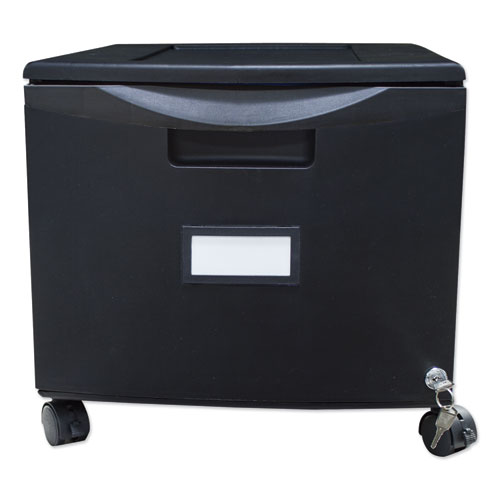 Picture of Single-Drawer Mobile Filing Cabinet, 1 Legal/Letter-Size File Drawer, Black, 14.75" x 18.25" x 12.75"