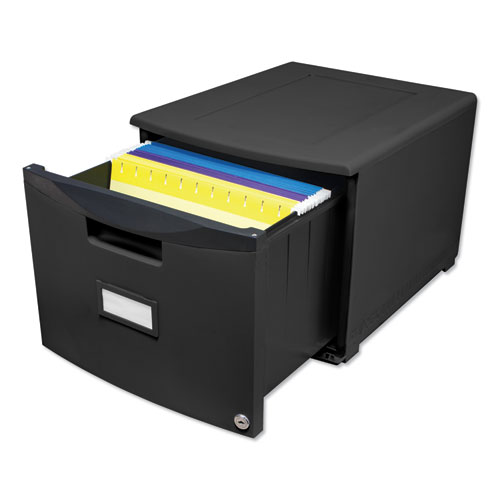 Picture of Single-Drawer Mobile Filing Cabinet, 1 Legal/Letter-Size File Drawer, Black, 14.75" x 18.25" x 12.75"