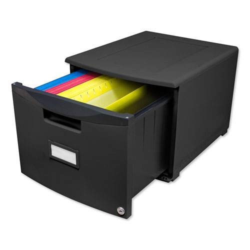 Picture of Single-Drawer Mobile Filing Cabinet, 1 Legal/Letter-Size File Drawer, Black, 14.75" x 18.25" x 12.75"