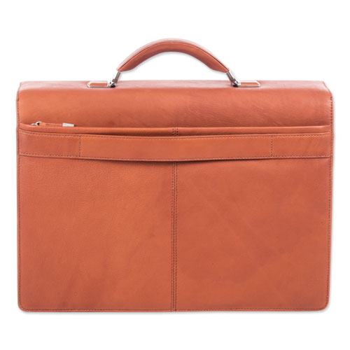 Picture of Milestone Briefcase, Fits Devices Up to 15.6", Leather, 5 x 5 x 12, Cognac