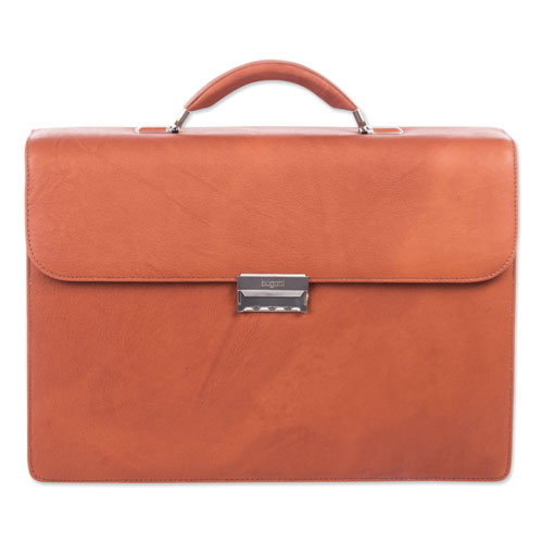 Picture of Milestone Briefcase, Fits Devices Up to 15.6", Leather, 5 x 5 x 12, Cognac