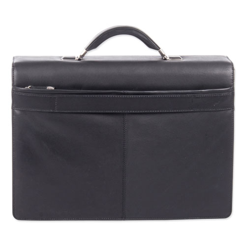 Picture of Milestone Briefcase, Fits Devices Up to 15.6", Leather, 5 x 5 x 12, Black