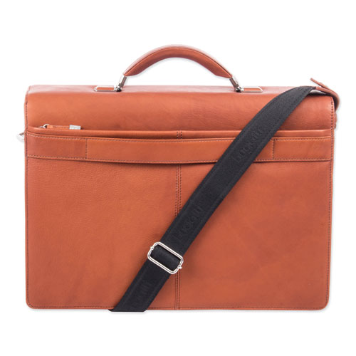 Picture of Milestone Briefcase, Fits Devices Up to 15.6", Leather, 5 x 5 x 12, Cognac