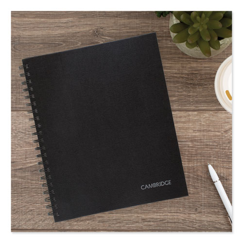 Picture of Hardbound Notebook with Pocket, 1-Subject, Wide/Legal Rule, Black Cover, (96) 11 x 8.5 Sheets