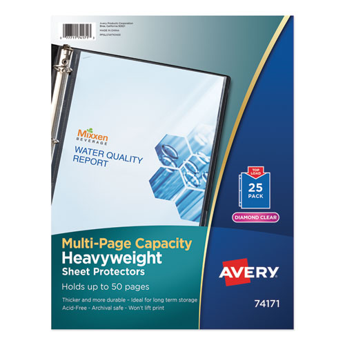 Multi-Page+Top-Load+Sheet+Protectors%2C+Heavy+Gauge%2C+Letter%2C+Clear%2C+25%2Fpack