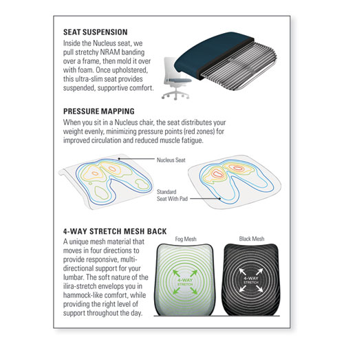 Picture of Nucleus Series Work Chair, ilira-Stretch M4 Back, Supports Up to 300 lb, 17" to 21.5" Seat Height, Black