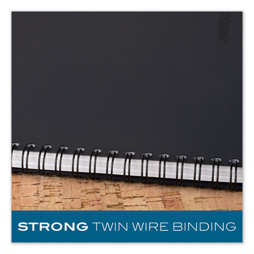 Picture of Wirebound Business Notebook, 1-Subject, Wide/Legal Rule, Black Linen Cover, (80) 8 x 5 Sheets