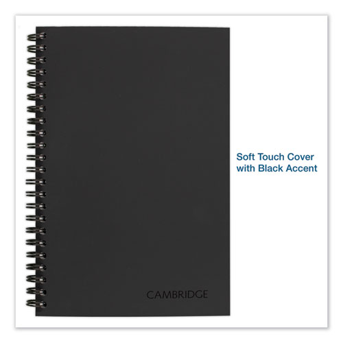 Picture of Wirebound Business Notebook, 1-Subject, Wide/Legal Rule, Black Linen Cover, (80) 8 x 5 Sheets