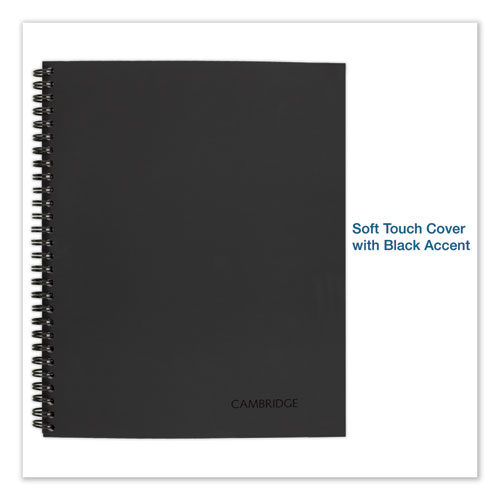 Picture of Wirebound Business Notebook, 1-Subject, Wide/Legal Rule, Black Linen Cover, (80) 9.5 x 6.63 Sheets