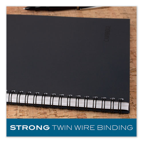 Picture of Wirebound Business Notebook, 1-Subject, Wide/Legal Rule, Black Linen Cover, (80) 9.5 x 6.63 Sheets