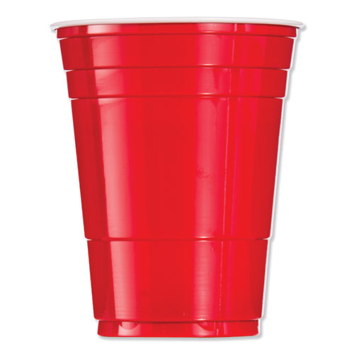 Picture of SOLO Party Plastic Cold Drink Cups, 16 oz, Red, 50/Pack