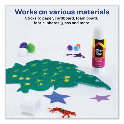 Picture of Permanent Glue Stic Value Pack, 1.27 oz, Applies White, Dries Clear, 6/Pack
