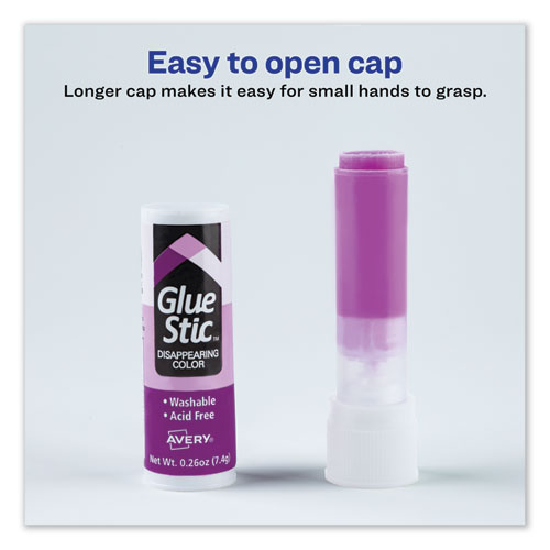 Picture of Permanent Glue Stic Value Pack, 0.26 oz, Applies Purple, Dries Clear, 18/Pack