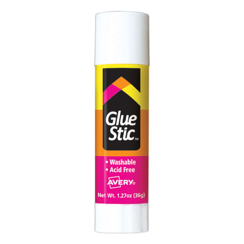 Permanent+Glue+Stic%2C+1.27+Oz%2C+Applies+White%2C+Dries+Clear