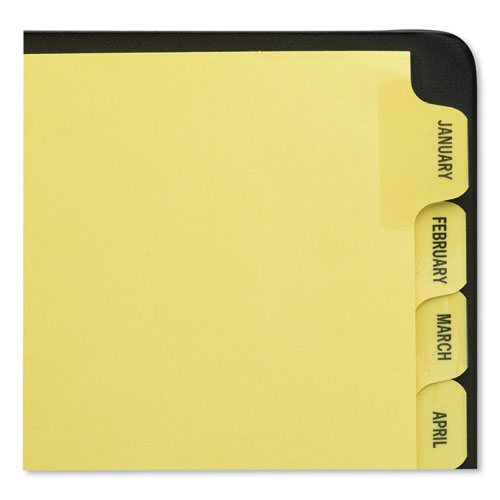 Picture of Preprinted Laminated Tab Dividers with Gold Reinforced Binding Edge, 12-Tab, Jan. to Dec., 11 x 8.5, Buff, 1 Set