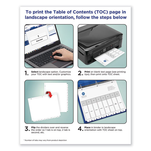 Picture of Customizable TOC Ready Index Black and White Dividers, 12-Tab, 1 to 12, 11 x 8.5, 1 Set