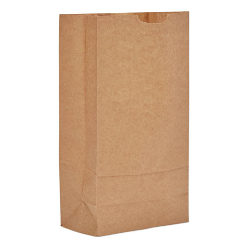 Picture of Grocery Paper Bags, 35 lb Capacity, #10, 6.31" x 4.19" x 13.38", Kraft, 500 Bags
