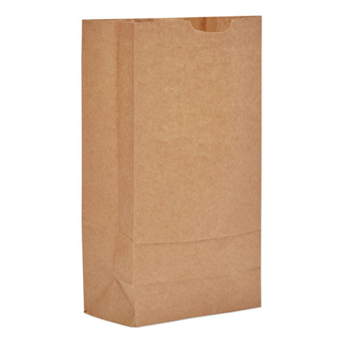 Picture of Grocery Paper Bags, 57 lb Capacity, #10, 6.31" x 4.19" x 13.38", Kraft, 500 Bags