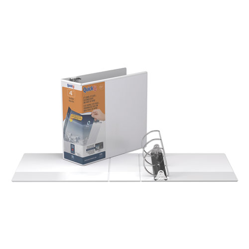 Picture of QuickFit D-Ring View Binder, 3 Rings, 4" Capacity, 11 x 8.5, White