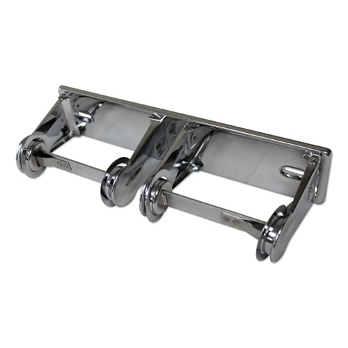 Picture of Double Roll Toilet Tissue Dispenser, 12.3 x 4.25 x 2.7, Chrome, 1 Dozen