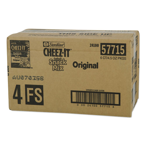 Picture of Cheez-it Baked Snack Mix, Classic Cheese, 4.5 oz Bag, 6/Pack