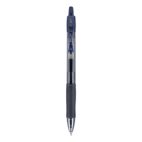 Picture of G2 Premium Gel Pen, Retractable, Fine 0.7 mm, Navy Blue Ink, Smoke/Blue Barrel, Dozen