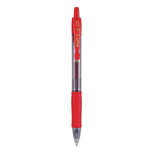 Picture of G2 Premium Gel Pen, Retractable, Bold 1 mm, Red Ink, Smoke/Red Barrel, Dozen