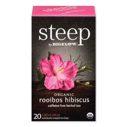Picture of Steep Tea, Rooibos Hibiscus Herbal Tea, 0.08 oz Tea Bag, 20/Box