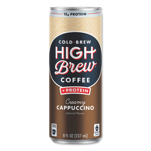 Picture of Cold Brew Coffee + Protein, Creamy Cappuccino, 8 oz Can, 12/Pack