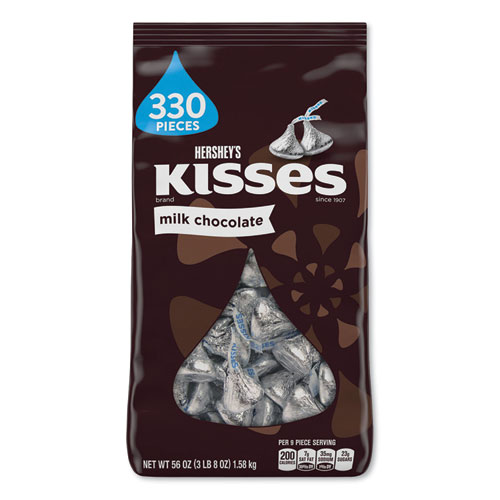 Kisses%2C+Milk+Chocolate%2C+Silver+Wrappers%2C+56+Oz+Bag