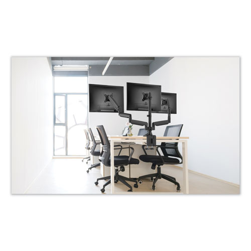 Picture of AdaptivErgo Triple Arm with USB for 32" Monitors, 360 deg Rotation, +90/-90 deg Tilt, 90 deg Pan, Black, Supports 15.4 lb